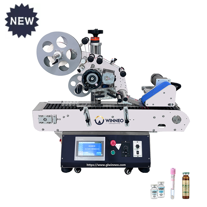 WT-105 – pozioma maszyna do etykietowania butelek okrągłych, biurkowa - WINNEO